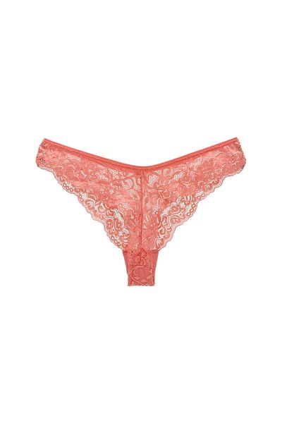 HNX Γυναικεία εσώρουχα Salmon Lace Brazil String