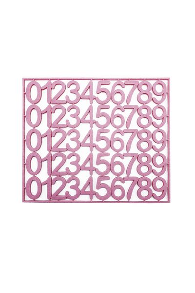E Elmas Felt Number - Number 3cm - Pink