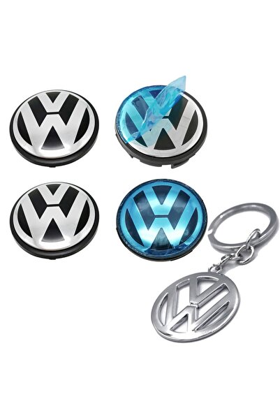 GARDENAUTO Volkswagen Passat B7 Orjinal Tip Jant Göbeği 55-65mm Krom Anahtarlık