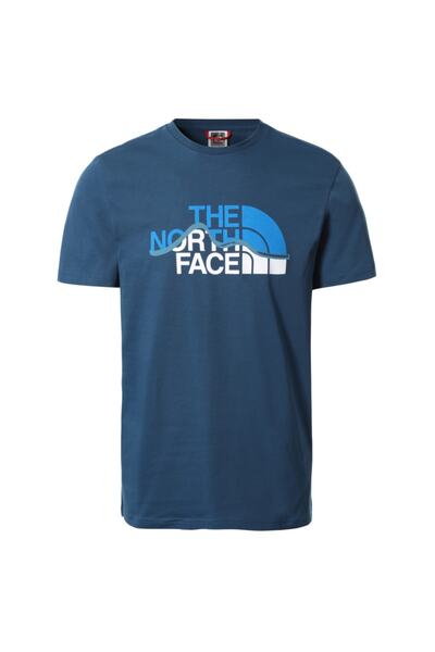 THE NORTH FACE M S/s Mountain Line Tee Erkek Mavi Tshirt Nf00a3g20j61