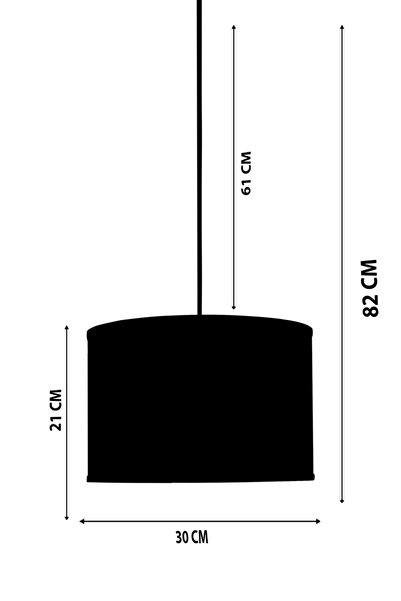 MINIMAL ETICARET VE BILGI TEKNOLOJILERI Viscose 30x30x21 Siyah Elektrik Kablolu Kumaş Avize