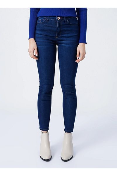 Trn JNS Ramses albastru închis mustață talie înaltă S.ü.per blugi skinny pantaloni blugi (COLECTOR)