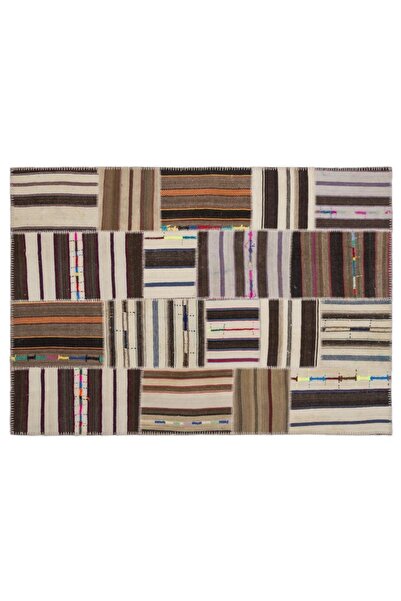 Apex El Dokuması Patchwork Vintage Yün-pamuk Çizgili 2245 160 X 230 Cm