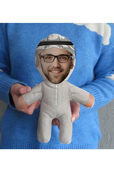 Bk Gift Kişiye Özel Fotoğraflı Arap Şeyhi Bebek Yastık-1
