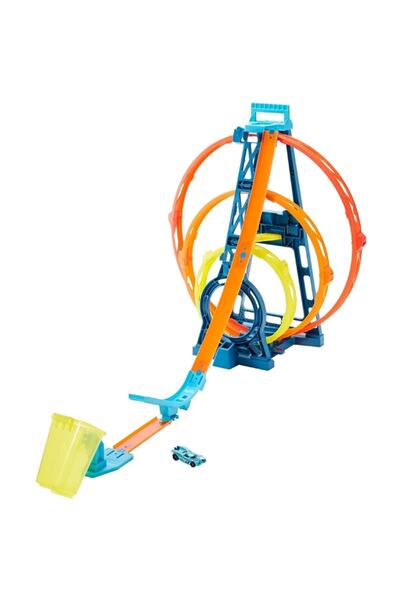 HOT WHEELS Glc96 Hw Track Builder Üçlü Çember Aksiyonu Seti /hw Track Builder