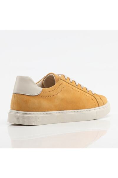 Hotiç Mustard - Genuine Leather Mango Women's Sneakers