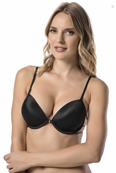 Le Jardin Дамски черен сутиен с подплънки тип „push-up“ 7007