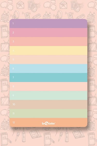 Le Color Planner Block with Pastel Numbers