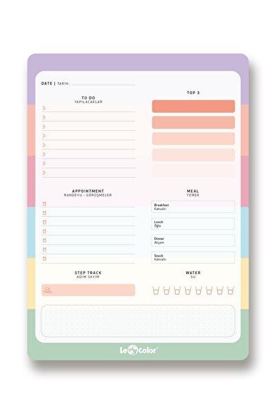 Le Color Παστέλ μπλοκ καθημερινής προγραμματισμού