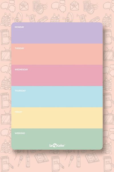 Le Color Pastel Block Weekly Planner