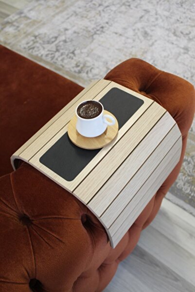 Mobitell Deri Tabanlı Kolçak Sehpası Koltuk Kenarı Yan Sehpa