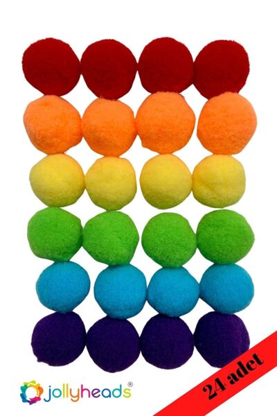 jollyheads Montessori Ponpon 2 Cm - 24 Adet - Ince Motor Becerisi Oyunları
