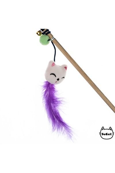 Be Cat Cat Fishing Rod Plush Toy with Sleeping Cat Figure - Pink
