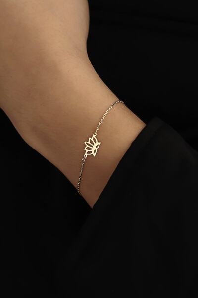 GençTaş Kuyumculuk 14 Ayar Altın Kadın Lotus Çiçeği Bileklik