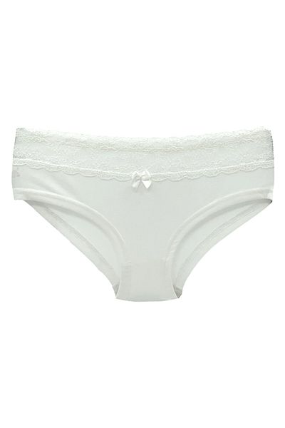 HNX Bumbac Alb Talie Dantela Semi Boxer Hipster Chiloți Femei