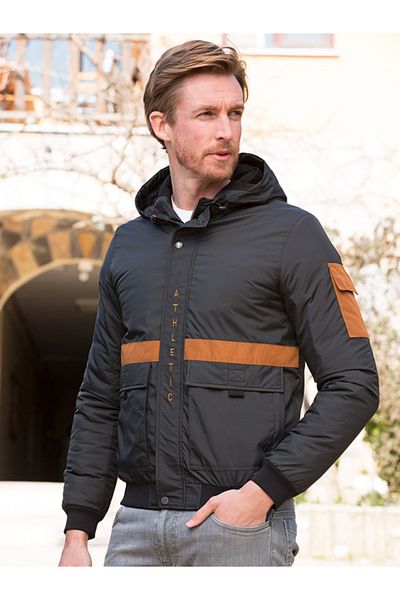 Masimar Hooded Printed Pocket Lined Woven Jacket