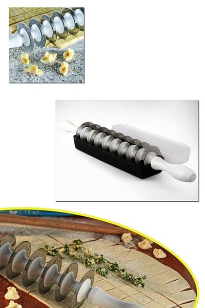 Kenpool Steel Blade Ravioli Cutting Roller 9 Blades Dough Ravioli Cutter Cutting Tool Apparatus Assortment