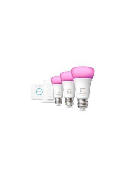 Philips HueWCA 9-75W E27 لمبة ذكية ملونة 3 قطع (مع جهاز تحكم عن بعد)