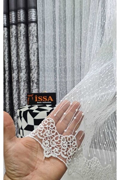 ISSA TEKSTIL Brode Tül Nakışlı ((( Seyrek Pile))) 1/2