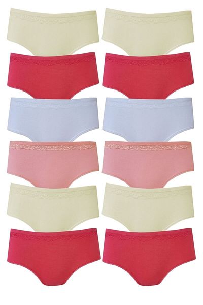 Tutku Pachet de 12 chiloți de bikini Pınar de culori mixte pentru femei