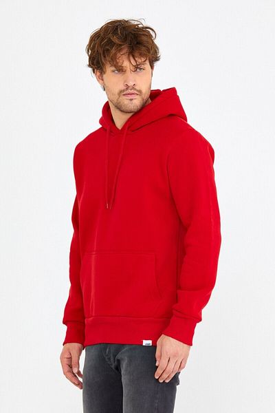 AMAZING CRASH Red Unisex Hooded Kangaroo Pocket Basic Sweatshirt