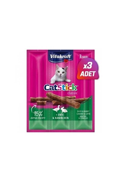Vitakraft 3 Adet - Cat Stick Tavşanlı Ve Ördekli Kedi Ödülü 3x18 Gr