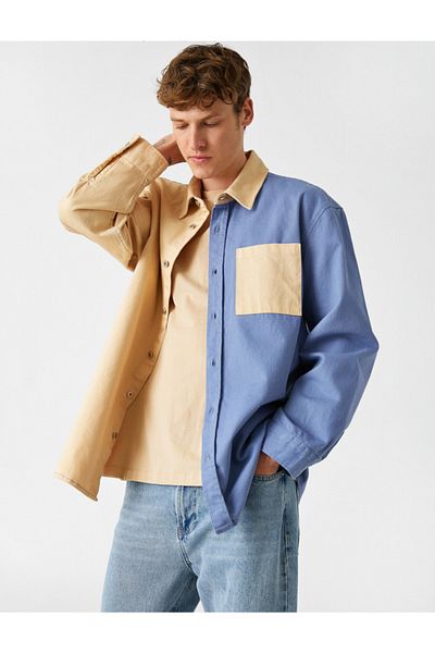Koton Színes Blocked Oversize ing