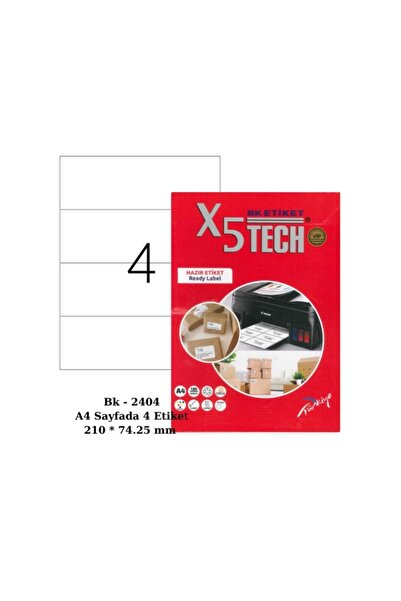 BK -2404 Veličina 210 X 74 mm laserska etiketa A4 4 etikete na jednom listu