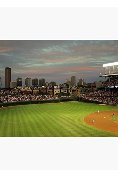 Universal Διακοσμητική ξύλινη αφίσα με εικονογράφηση του Wrigley Field στο σο...