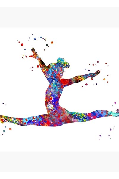 Universal Gimnastičarka, akvarel slika gimnastike, drveni poster, dekorativni