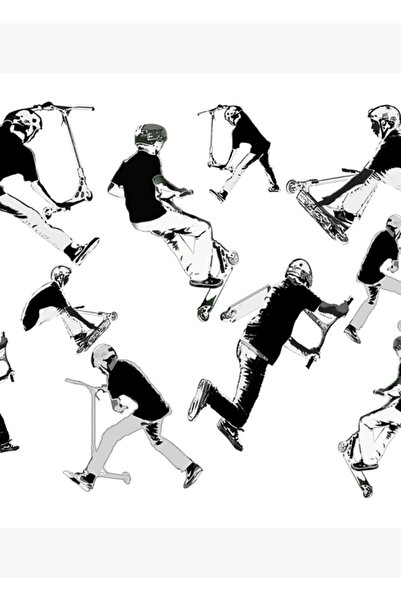 Universal Ώρα Εκδόσεως! - Ξύλινη διακοσμητική αφίσα με σχέδιο Stunt Scooter F...