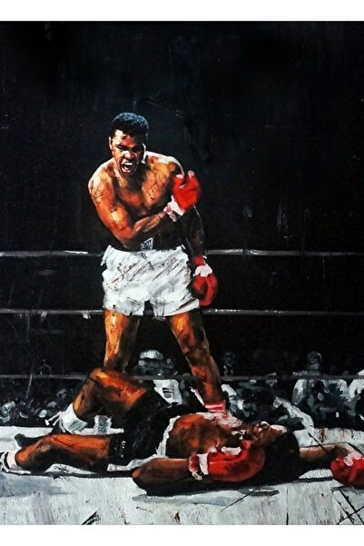 Universal Μοχάμεντ Άλι χτυπάει τον Σόνι Λίστον Πίνακας ζωγραφικής Ξύλινη αφίσ...