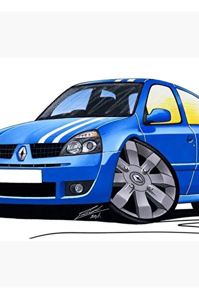 Universal Renaultsport Clio 182 Μπλε Ξύλινη Αφίσα Διακοσμητική