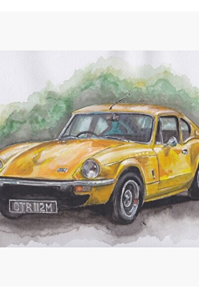 Universal Triumph Gt6 Ξύλινη Διακοσμητική Αφίσα Τραπεζιού