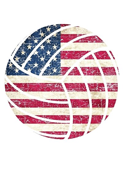 Universal Επιτραπέζια ξύλινη διακοσμητική αφίσα με σημαία των ΗΠΑ για βόλεϊ