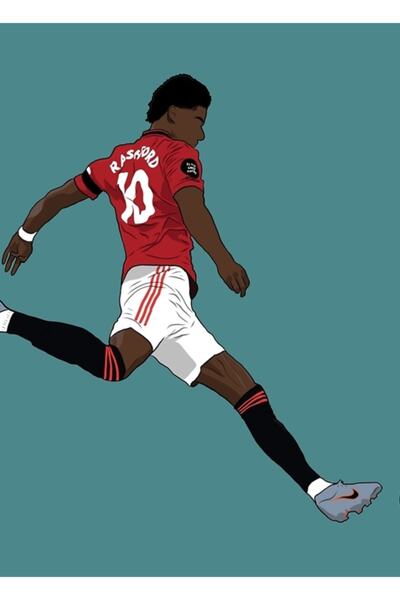 Universal Marcus Rashford Mufc Ξύλινη Διακοσμητική Αφίσα Ζωγραφικής