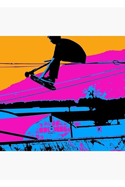 Universal Διακοσμητική ξύλινη αφίσα με σχέδιο σκούτερ που πετάει ψηλά