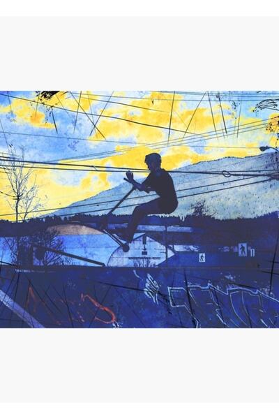 Universal Sunset Dublör Scooter Αθλητικό Τραπέζι Ξύλινη Αφίσα Διακοσμητική