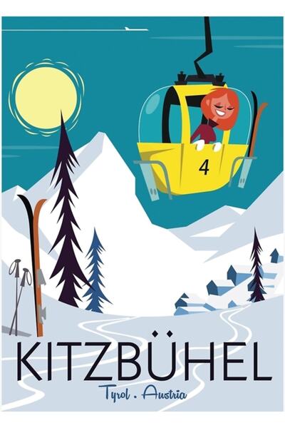 Universal Kitzbühel Ξύλινη Διακοσμητική Αφίσα Ζωγραφικής