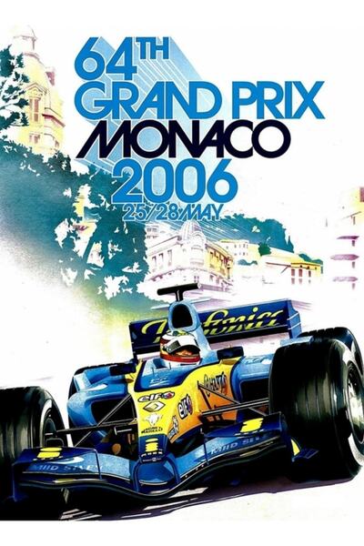 Universal Μονακό: Εκτύπωση ζωγραφικής εικονογράφησης αγώνων αυτοκινήτων Γκραν...