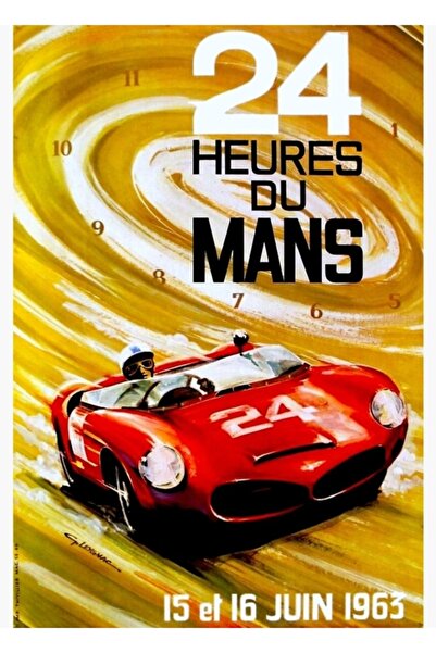 Universal Du Mans Grand Prix; Διακοσμητική ξύλινη αφίσα με εκτύπωση vintage α...
