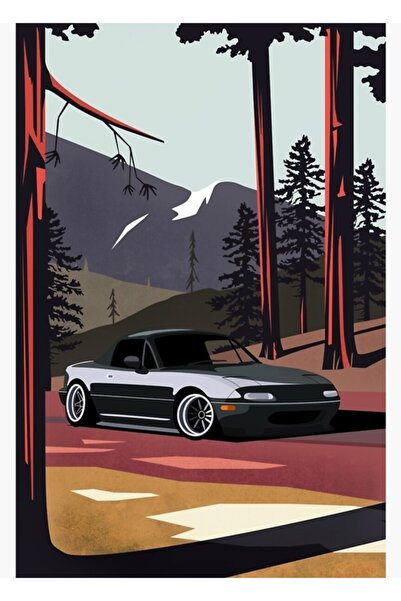 Universal Διακοσμητική Ξύλινη Αφίσα Τραπεζιού Miata