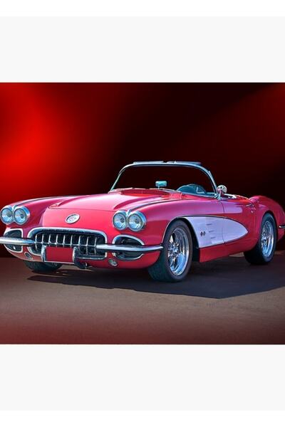 Universal Декоративен дървен плакат-табло със снимка на Corvette Roadster от ...