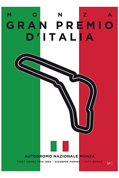 Universal Η αγωνιστική πίστα F1 Monza μου, ελάχιστη διακοσμητική ξύλινη αφίσα...