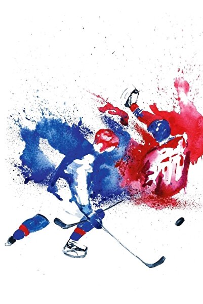 Universal Διακοσμητική ξύλινη αφίσα με θέμα τον αγώνα χόκεϊ