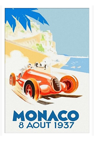 Universal Grand Prix Monaco 1937 Tablou decorativ din lemn cu poster