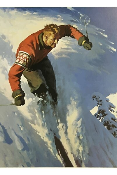 Universal Διακοσμητική Ξύλινη Αφίσα Σκι, Ξύλινο Τραπέζι Σκι, Διακοσμητικό