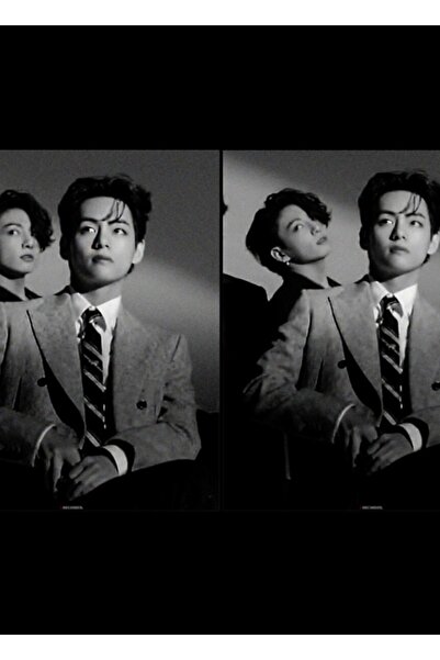 Universal Εξώφυλλο περιοδικού Vkook S/b Αισθητικός πίνακας Ξύλινη αφίσα Διακο...