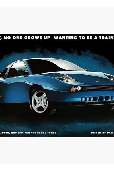 Universal Διακοσμητική Ξύλινη Αφίσα Τραπεζιού Fiat Coupe