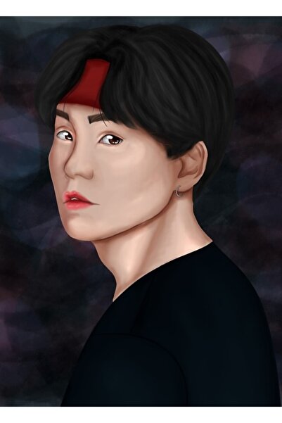 Universal Σκούρα μαλλιά Yoongi Ξύλινη Αφίσα Ζωγραφικής Διακοσμητική Ξύλινη Αφ...